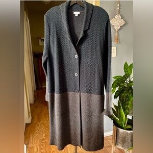 J.Jill Long Button Down Cotton Blend Coat Cardigan Sweater Women’s Large